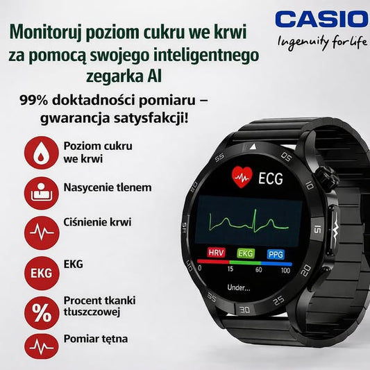 Smartwatch z funkcjami monitorowania zdrowia i codziennej aktywności
