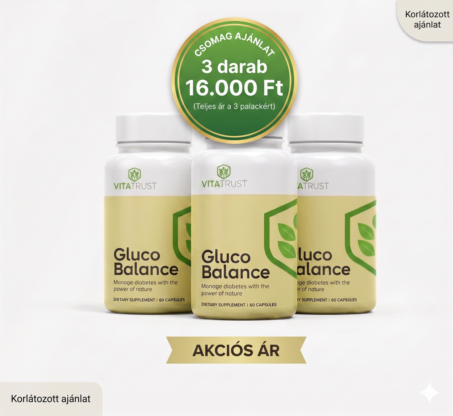 🔥 3 DOBOZ GLUCO BALANCE MINDÖSSZE 16 000 Ft-ÉRT!