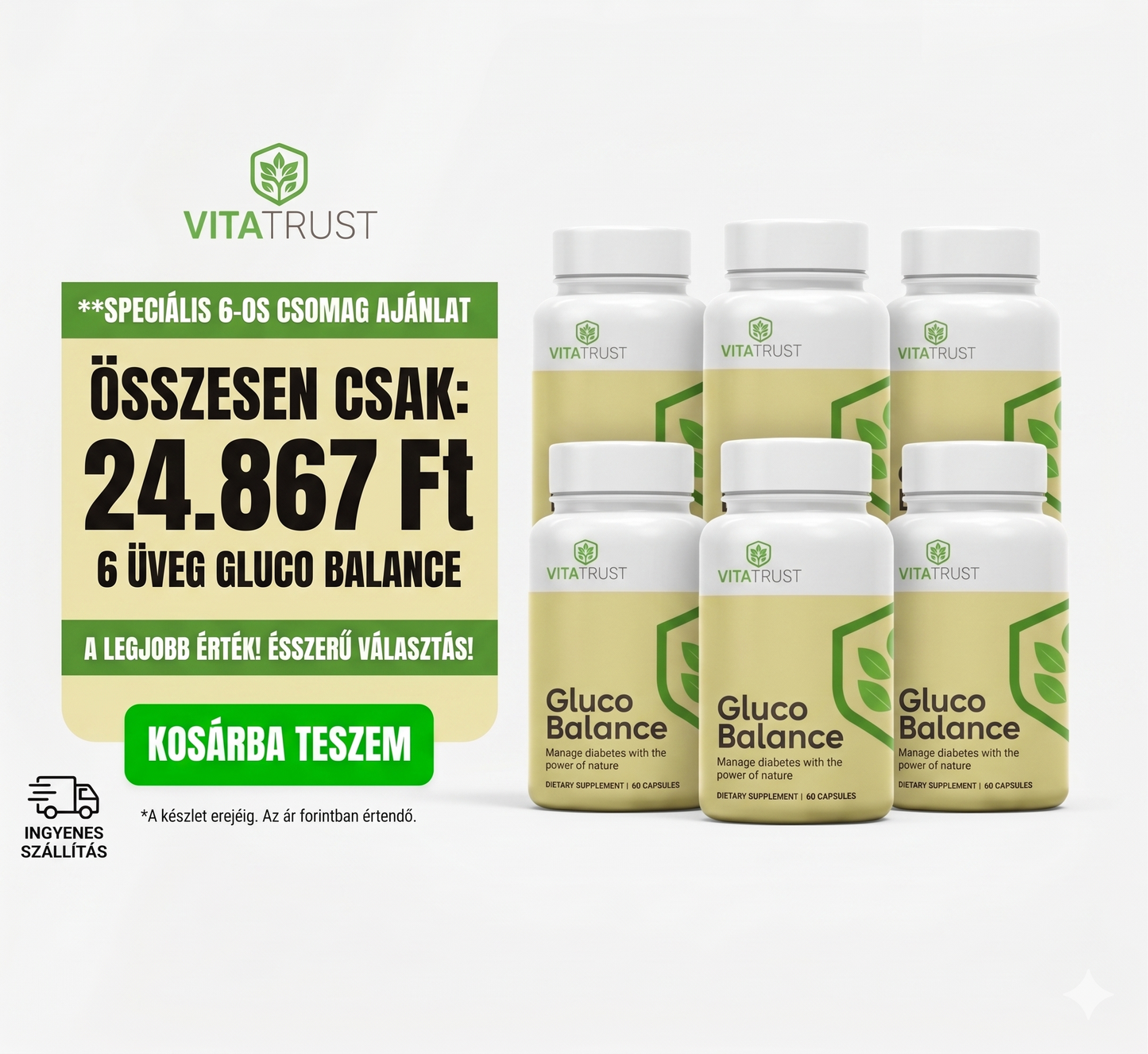 🔥 6 DOBOZ GLUCO BALANCE MINDÖSSZE 24 867 Ft-ÉRT!