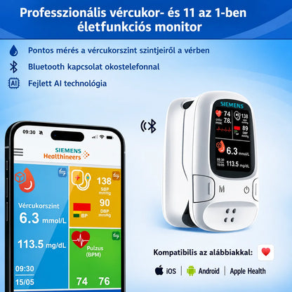 🩸 Szúrásmentes glükózmérő – Siemens | Fájdalommentes glükózmonitorozás otthon 📊