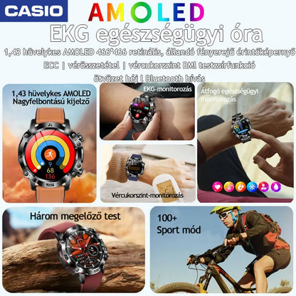 CASIO AI ORVOSI DIAGNOSZTIKÁS OKOSÓRA - 2026🔥 ÚJ VÉRLIPIDEK, HÚGYSAV, VÉRGLUKOZ SZINT - EKG+PPG FITNESZKÖVETŐ